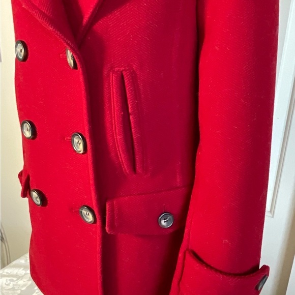 Talbots Wool Blend Double Breasted Pea Coat Women Size 6 Black Buttons - Picture 6 of 11